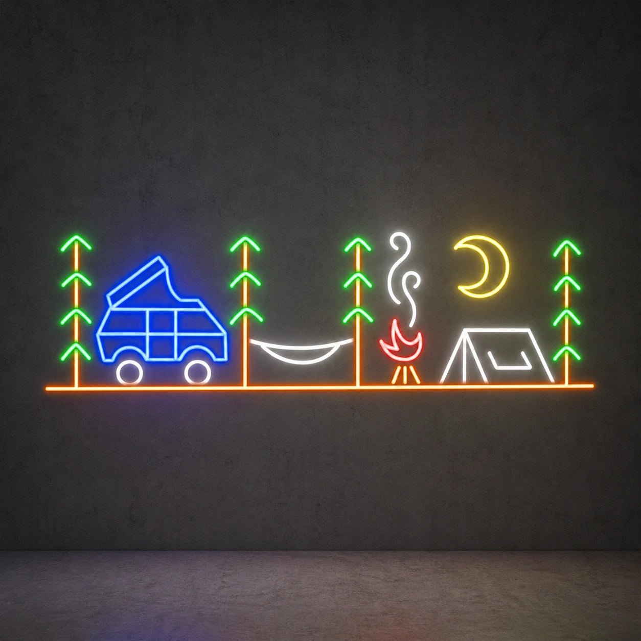 Happy Camper Wall Vintage LED Neon Sign - Shineneon