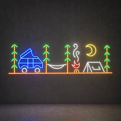 Happy Camper Wall Vintage LED Neon Sign - Shineneon