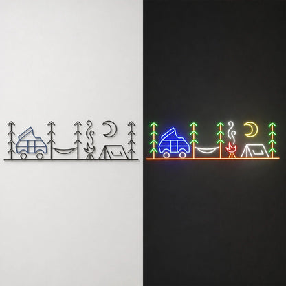 Happy Camper Wall Vintage LED Neon Sign - Shineneon