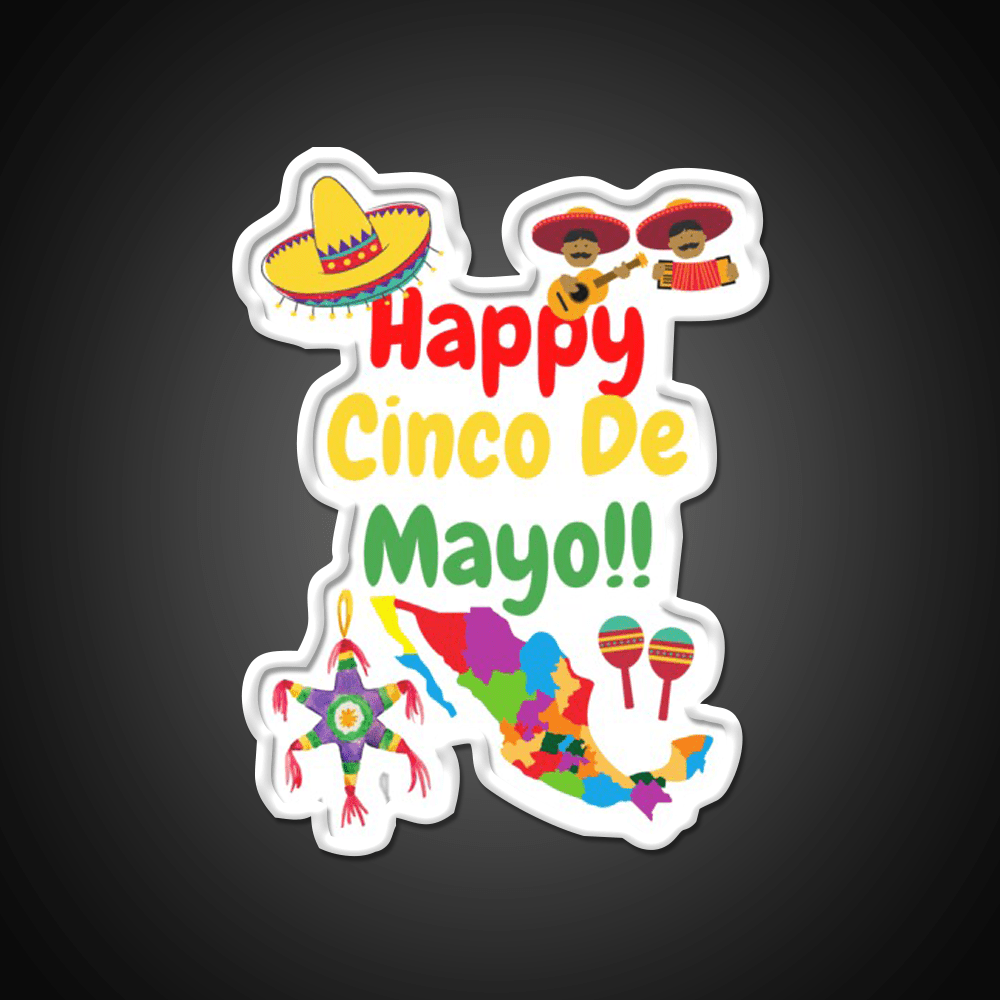 Happy Cinco De Mayo Party Drink Tequila Led Neon Sign Rgb Color - Shineneon