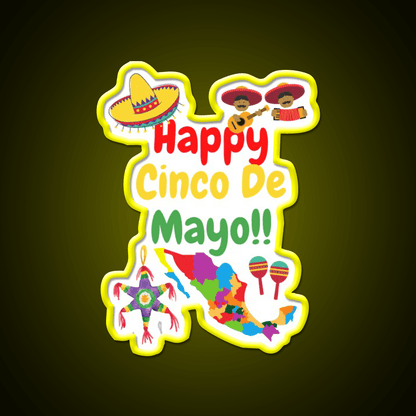Happy Cinco De Mayo Party Drink Tequila Led Neon Sign Rgb Color - Shineneon