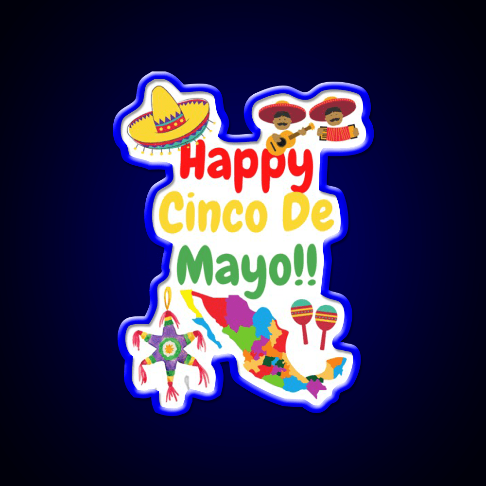 Happy Cinco De Mayo Party Drink Tequila Led Neon Sign Rgb Color - Shineneon