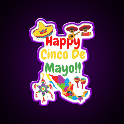 Happy Cinco De Mayo Party Drink Tequila Led Neon Sign Rgb Color - Shineneon