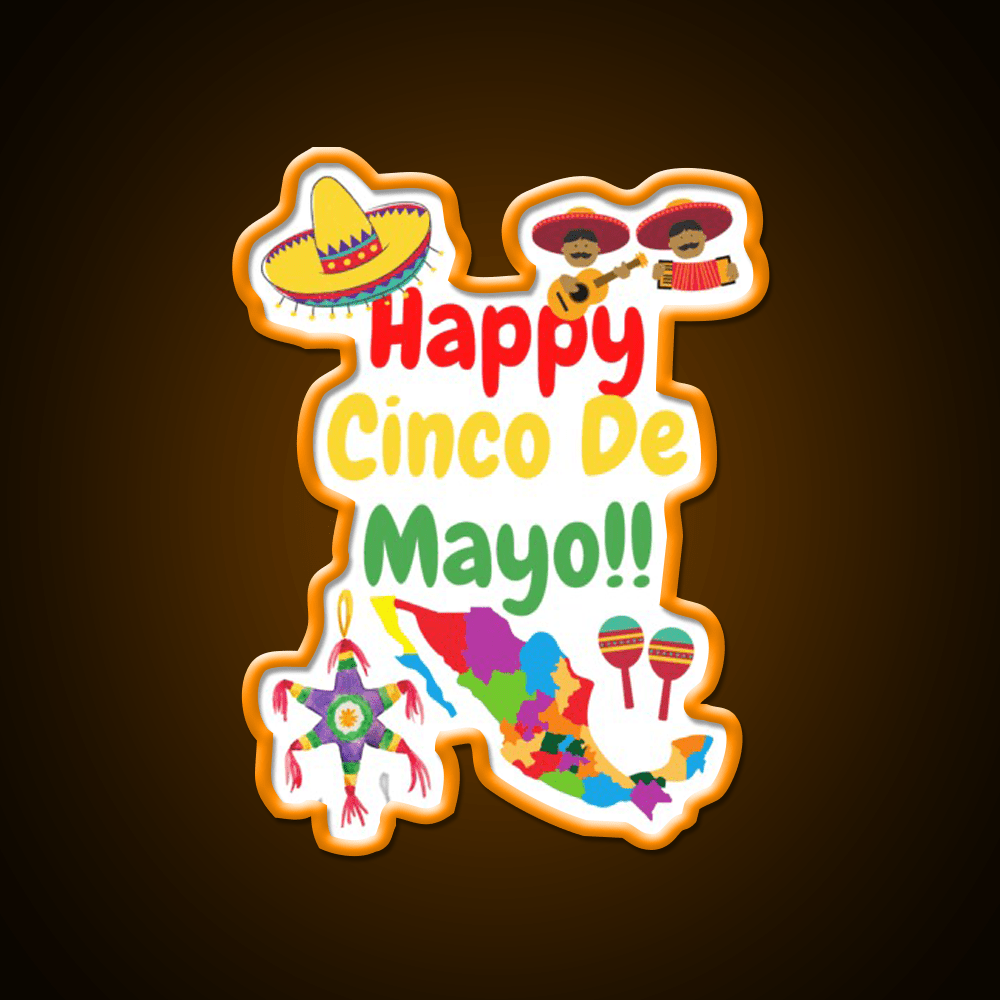 Happy Cinco De Mayo Party Drink Tequila Led Neon Sign Rgb Color - Shineneon