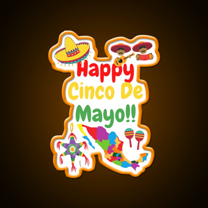 Happy Cinco De Mayo Party Drink Tequila Led Neon Sign Rgb Color - Shineneon