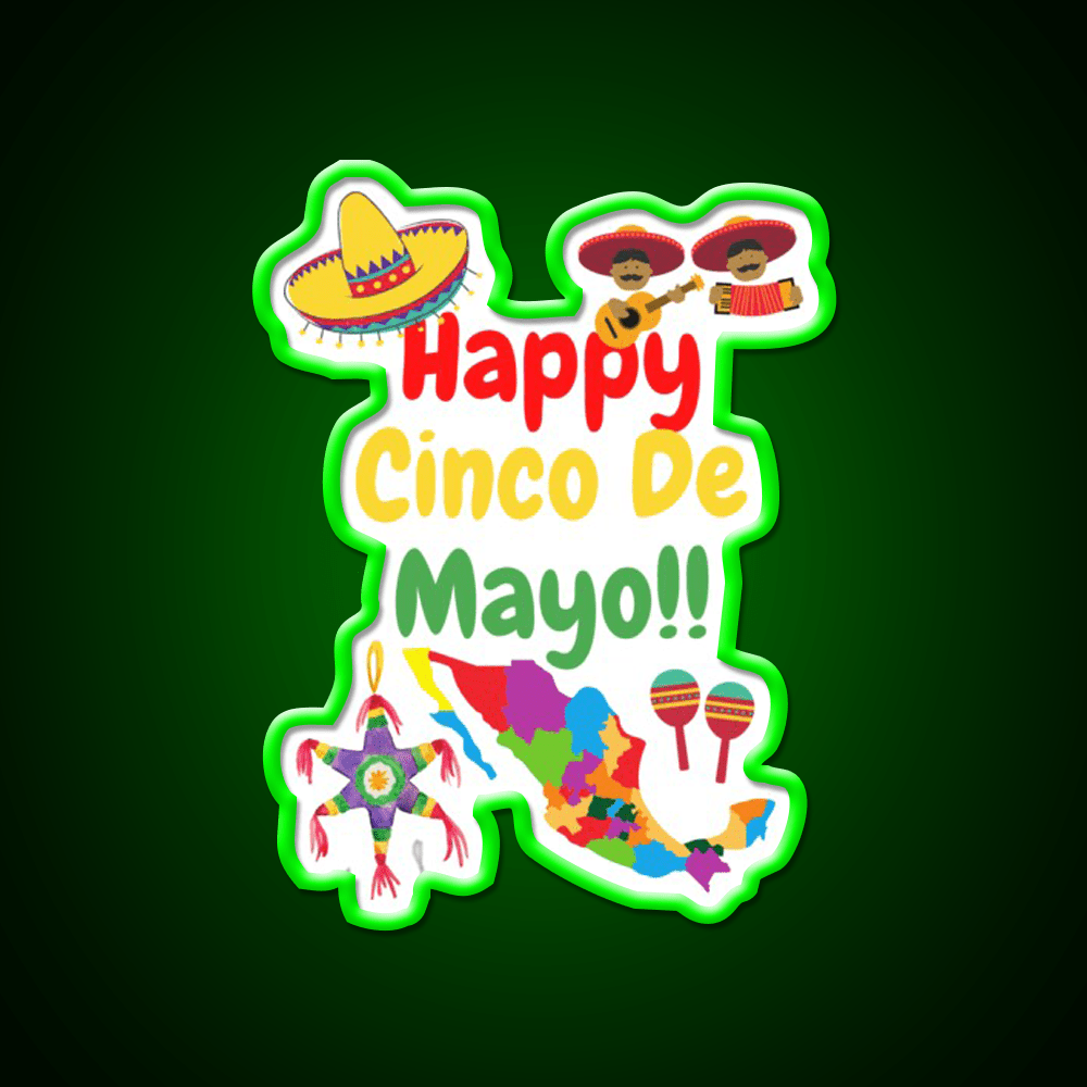 Happy Cinco De Mayo Party Drink Tequila Led Neon Sign Rgb Color - Shineneon