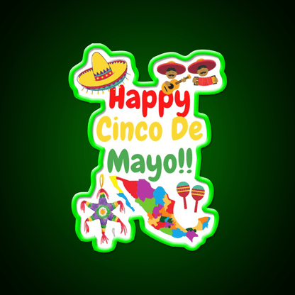 Happy Cinco De Mayo Party Drink Tequila Led Neon Sign Rgb Color - Shineneon