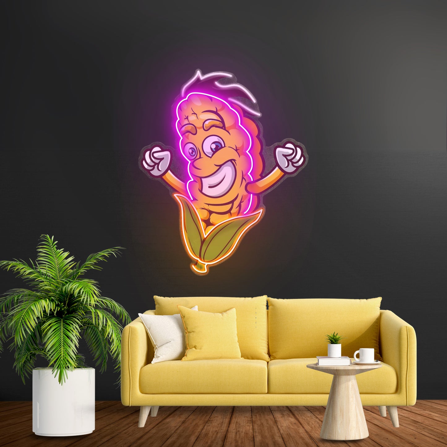 Happy Corn Led Neon Sign Light Custom Led Signs