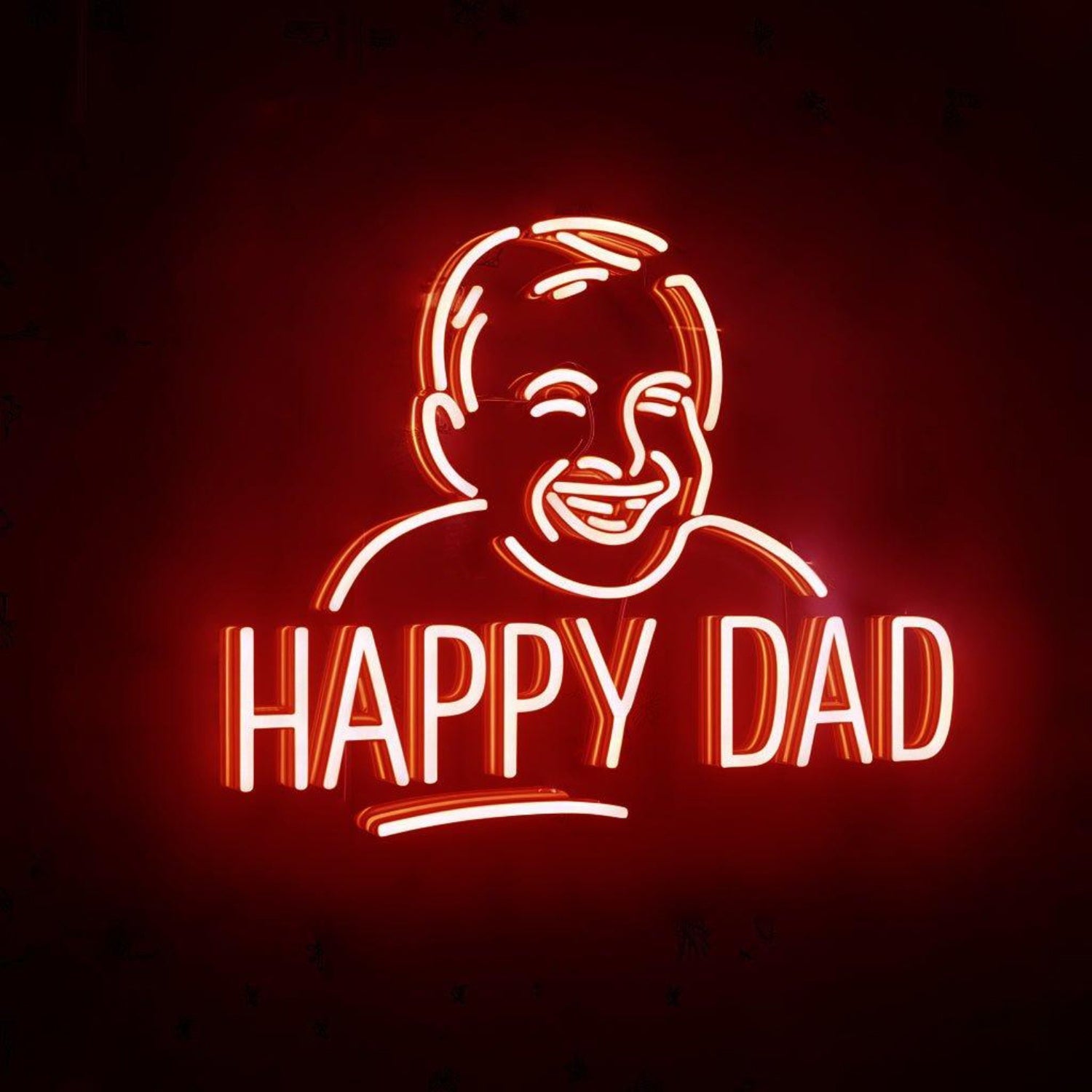 Happy Dad Smiling Face Led Neon Sign For Family Decor Cafe Ambiance | Shineneon