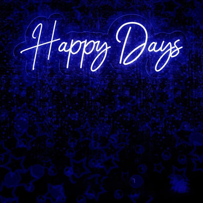 Happy Days White Led Neon Sign For Home Party Cafe Bar Theme | Shineneon