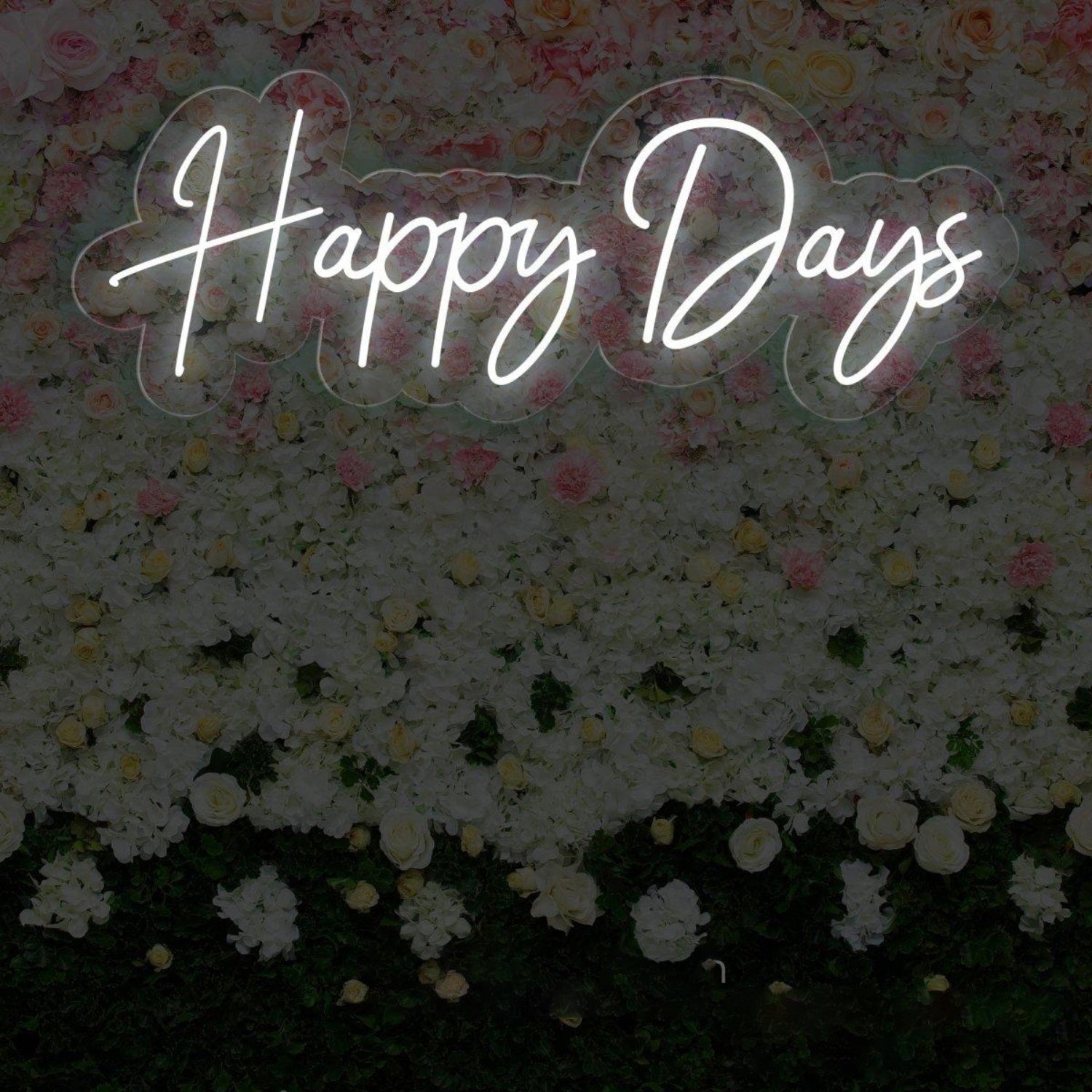 Happy Days White Led Neon Sign For Home Party Cafe Bar Theme | Shineneon