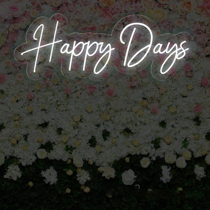 Happy Days White Led Neon Sign For Home Party Cafe Bar Theme | Shineneon
