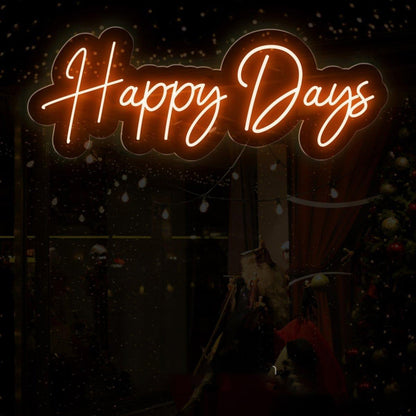 Happy Days White Led Neon Sign For Home Party Cafe Bar Theme | Shineneon