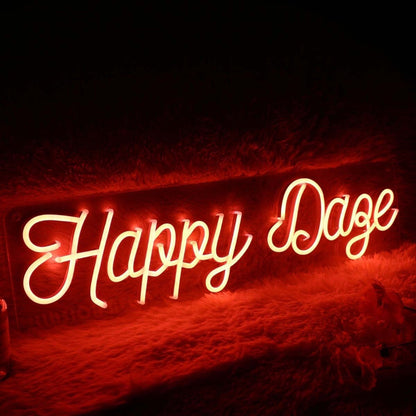 Happy Daze Red Led Neon Sign - Shineneon