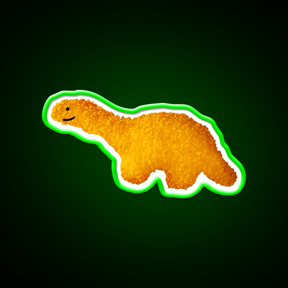 Happy Dino Nugget Fast Food Led Neon Sign For Burger Place Rgb Color - Shineneon