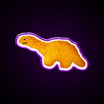 Happy Dino Nugget Fast Food Led Neon Sign For Burger Place Rgb Color - Shineneon