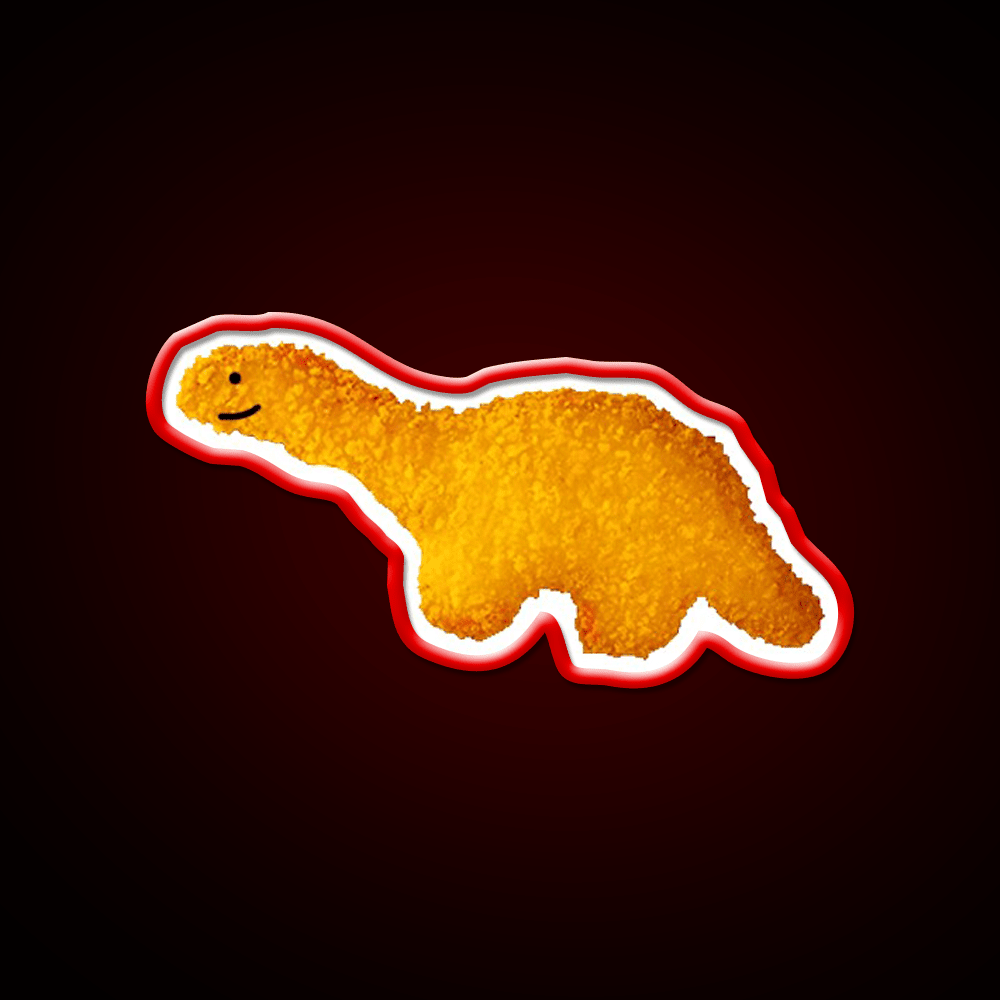 Happy Dino Nugget Fast Food Led Neon Sign For Burger Place Rgb Color - Shineneon