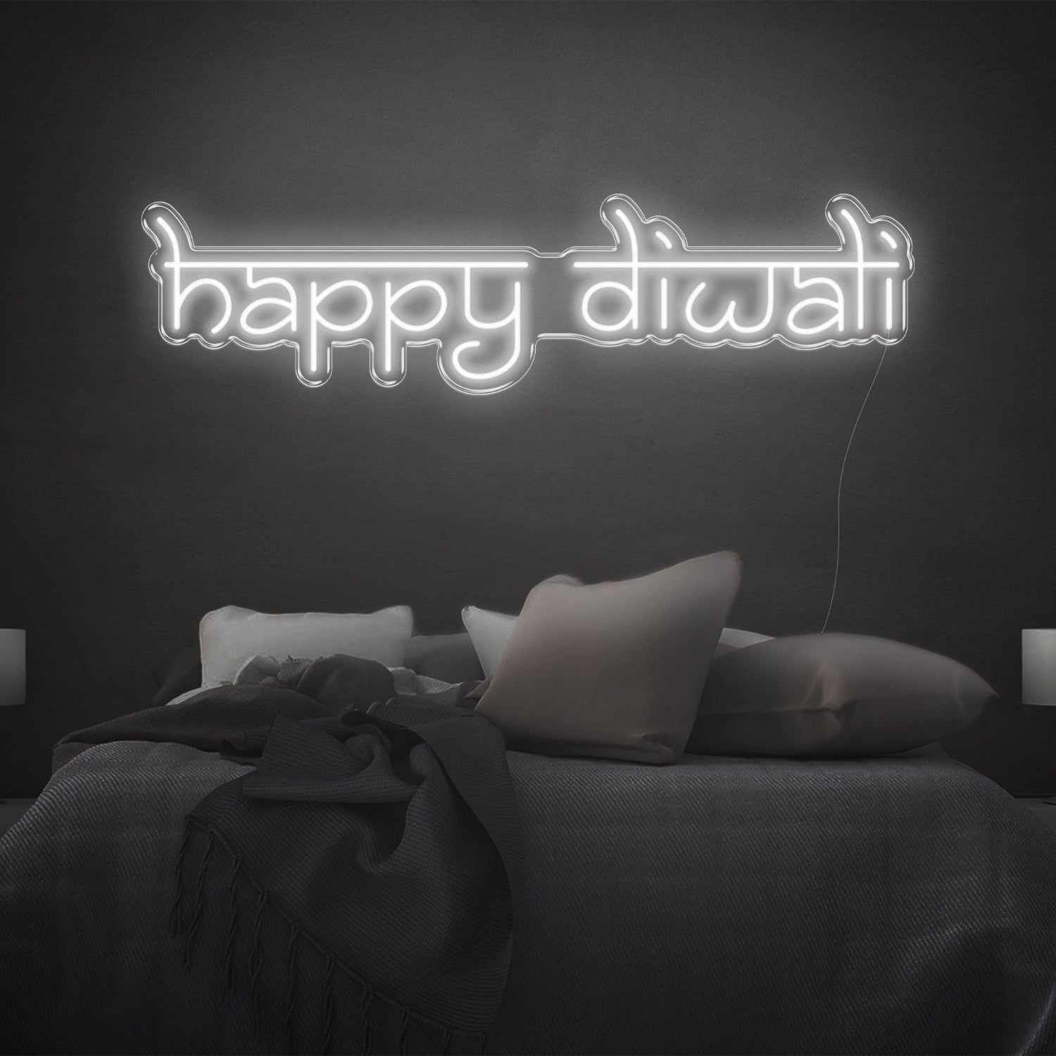Happy Diwali Red Led Neon Sign For Bedroom Diwali Festival Decor | Shineneon