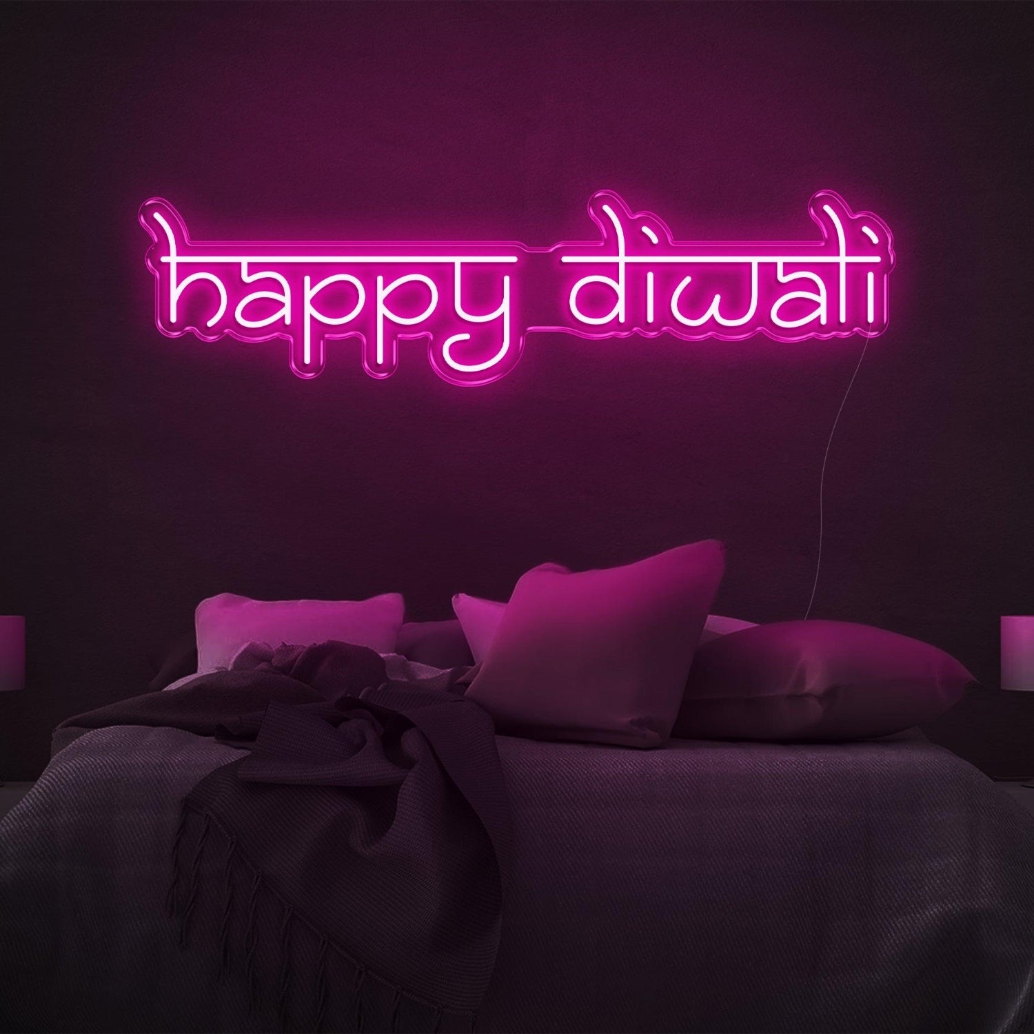 Happy Diwali Red Led Neon Sign For Bedroom Diwali Festival Decor | Shineneon