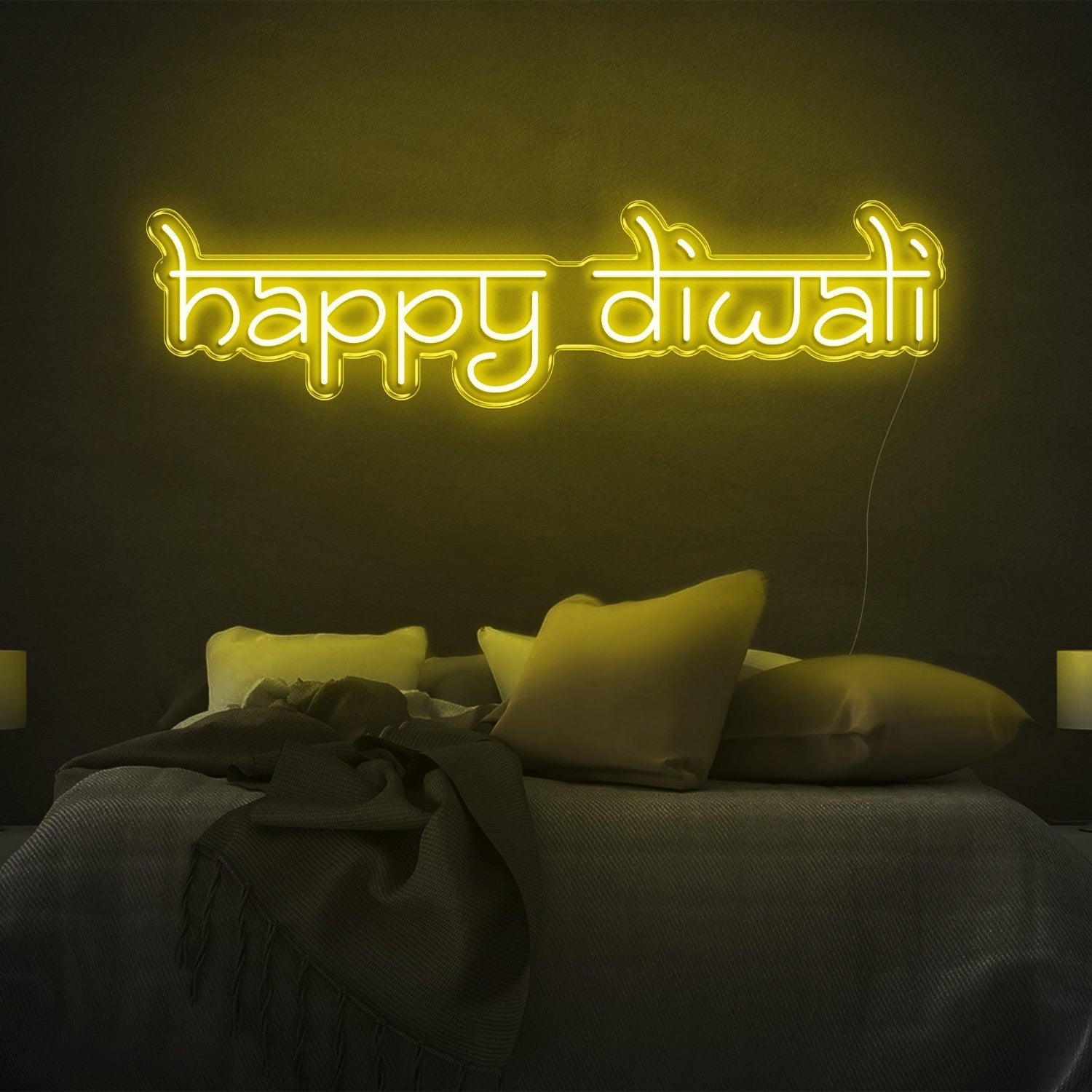 Happy Diwali Red Led Neon Sign For Bedroom Diwali Festival Decor | Shineneon