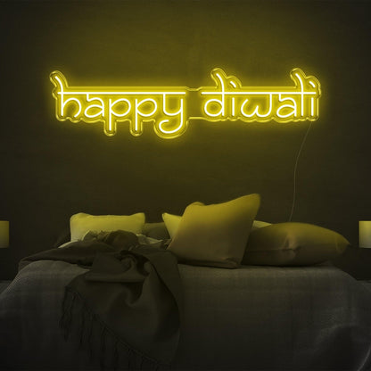 Happy Diwali Red Led Neon Sign For Bedroom Diwali Festival Decor | Shineneon