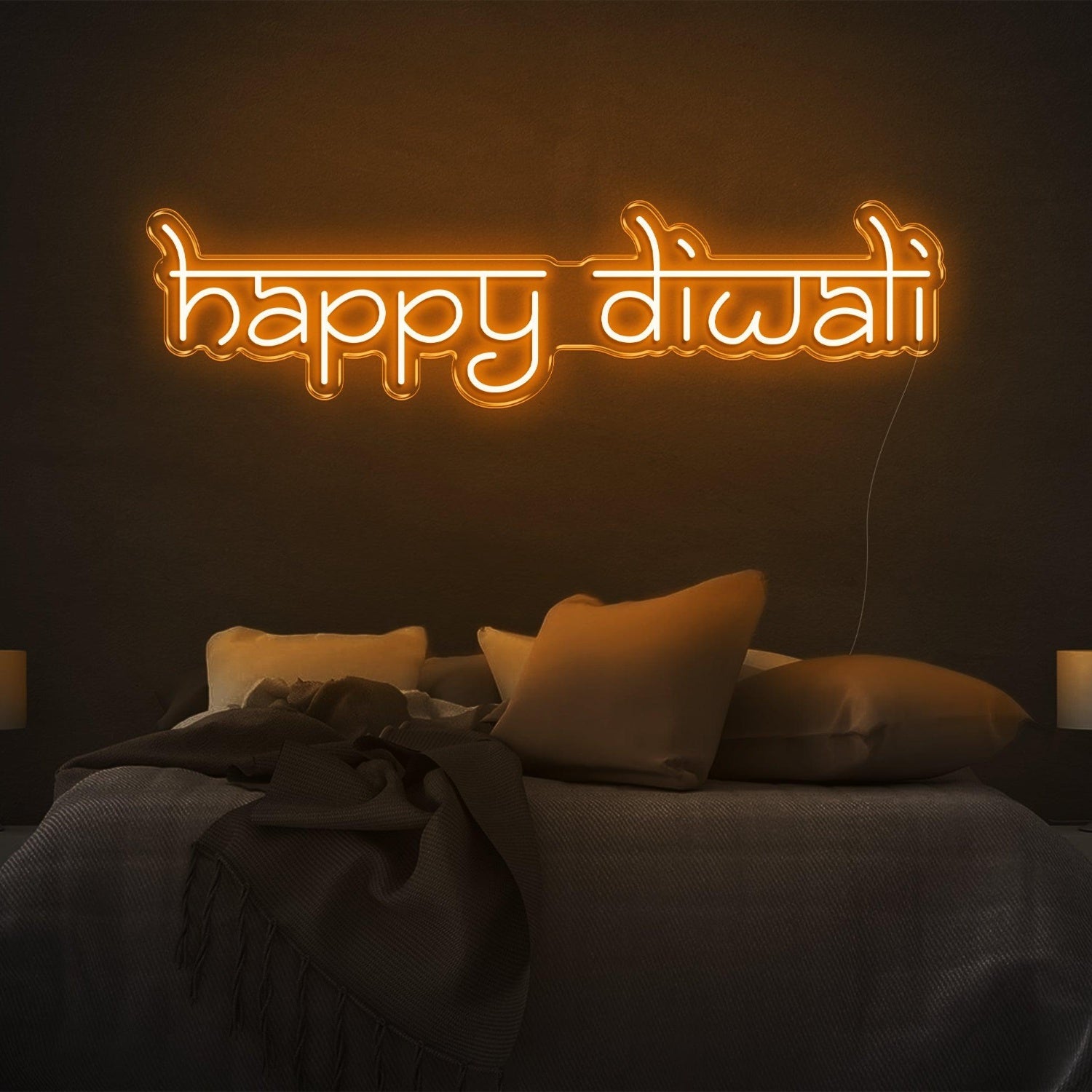 Happy Diwali Red Led Neon Sign For Bedroom Diwali Festival Decor | Shineneon