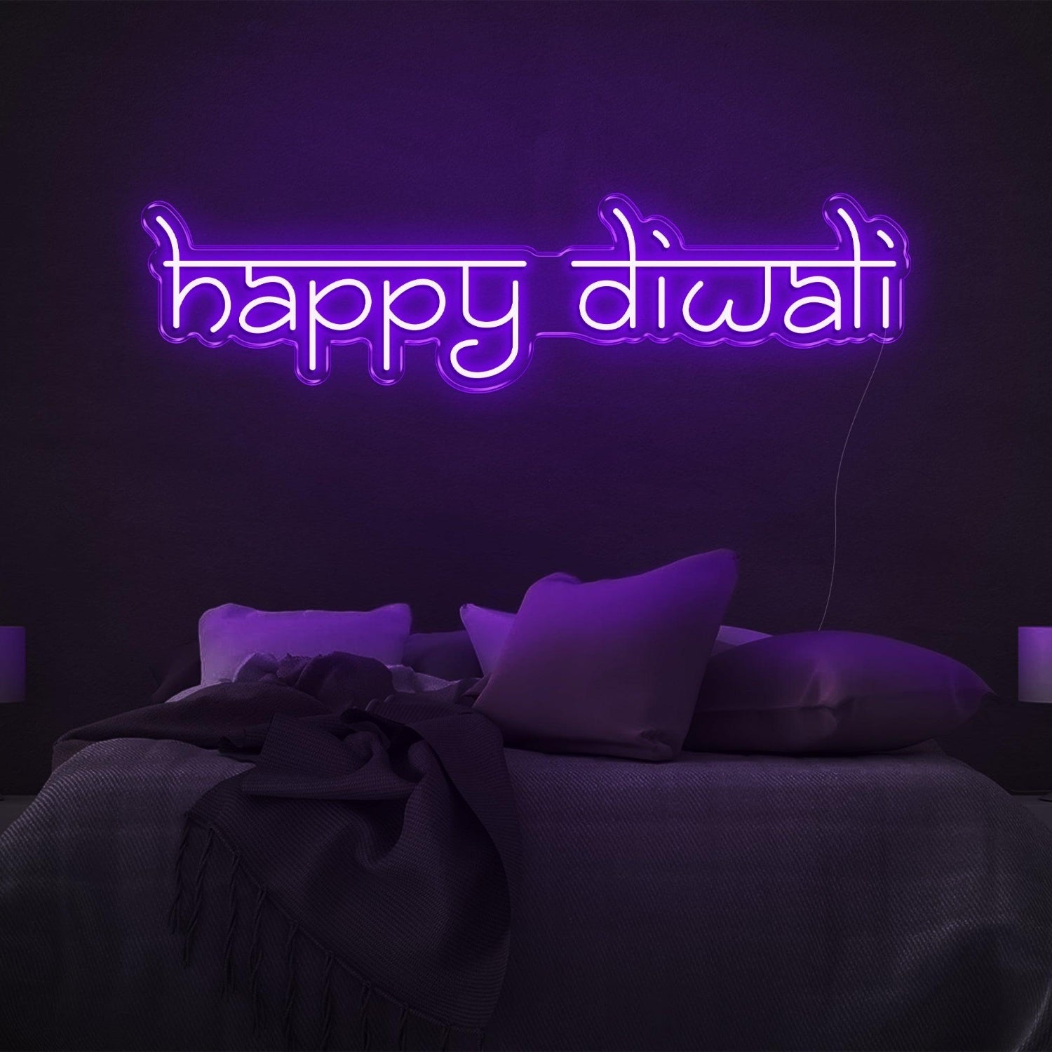 Happy Diwali Red Led Neon Sign For Bedroom Diwali Festival Decor | Shineneon