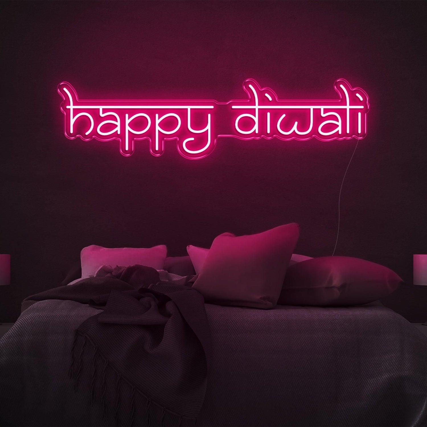 Happy Diwali Red Led Neon Sign For Bedroom Diwali Festival Decor | Shineneon