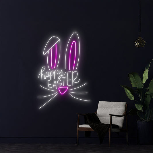 Happy Easter Led Sign Bunny Led Light