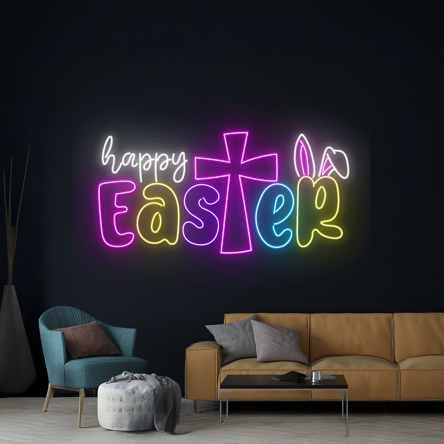 Happy Easter Led Sign Easter Neon Light