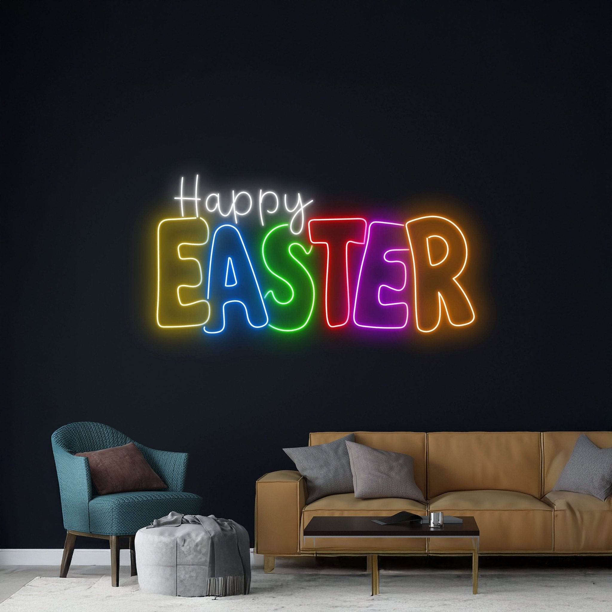 Happy Easter Led Sign Easter Room Wall Decor - Shineneon