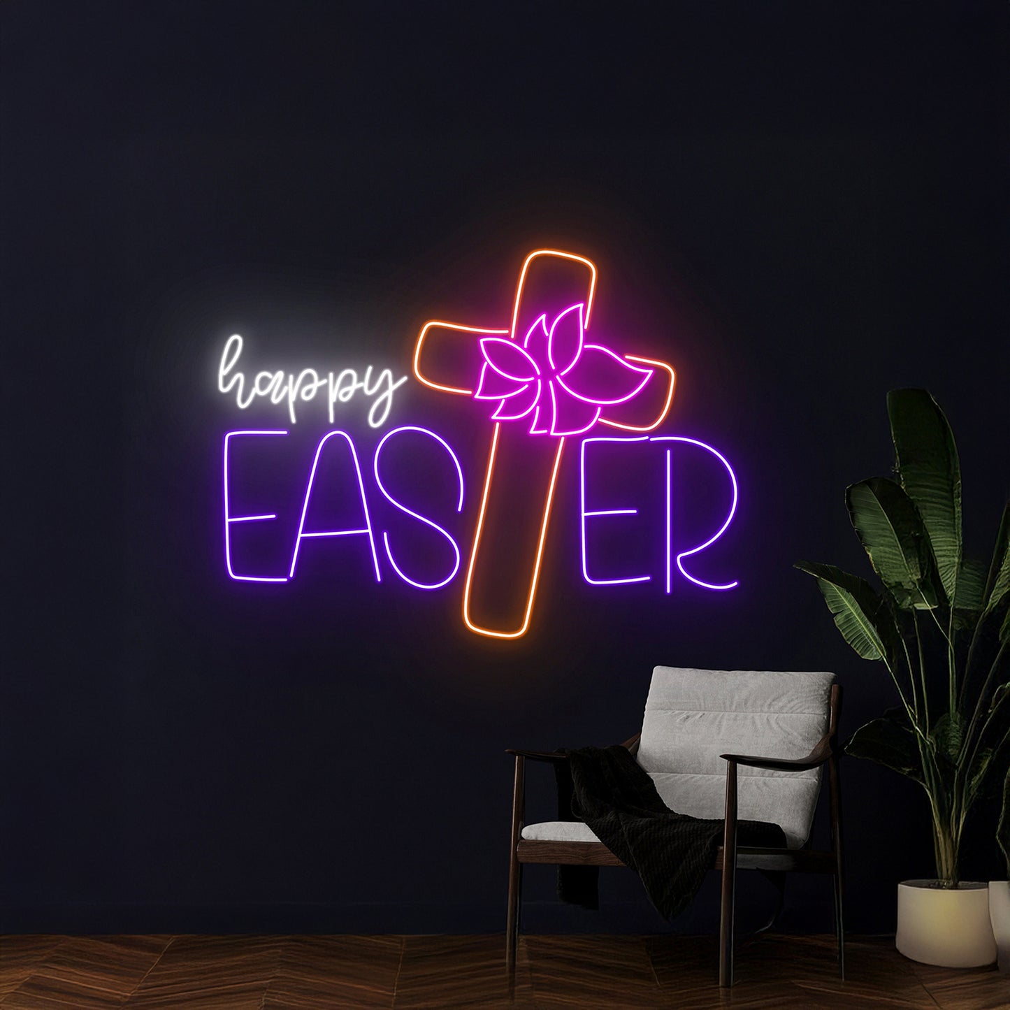 Happy Easter Led Sign Jesus Christ Neon Light