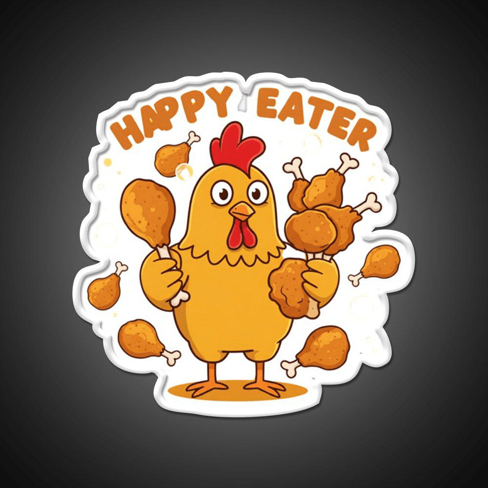 Happy Eater Joke Fast Food Led Neon Sign For Burger Place Rgb Color - Shineneon