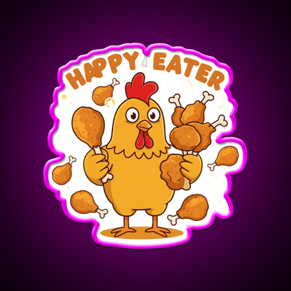 Happy Eater Joke Fast Food Led Neon Sign For Burger Place Rgb Color - Shineneon