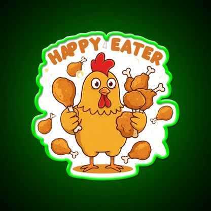 Happy Eater Joke Fast Food Led Neon Sign For Burger Place Rgb Color - Shineneon