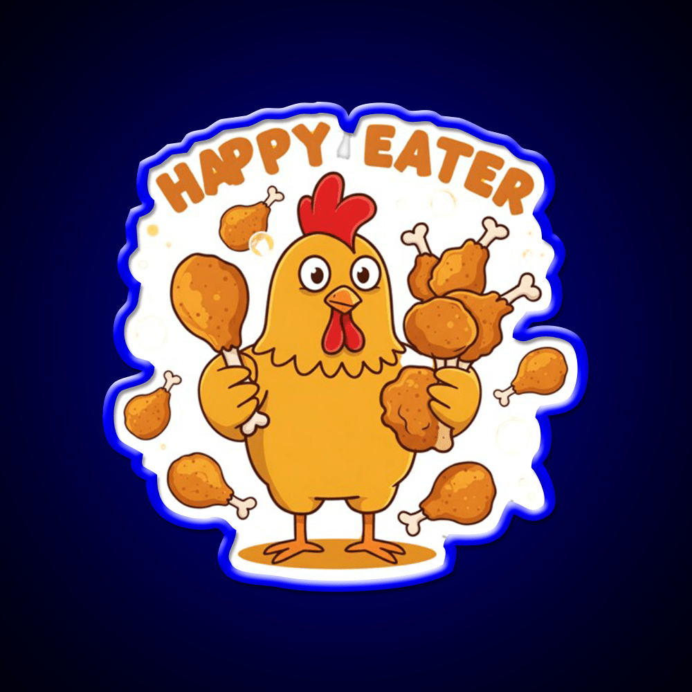 Happy Eater Joke Fast Food Led Neon Sign For Burger Place Rgb Color - Shineneon