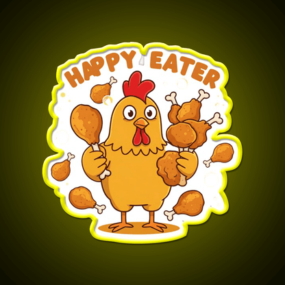 Happy Eater Joke Fast Food Led Neon Sign For Burger Place Rgb Color - Shineneon