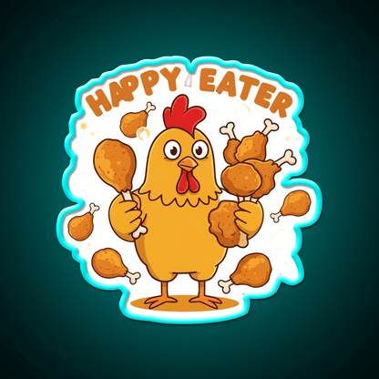 Happy Eater Joke Fast Food Led Neon Sign For Burger Place Rgb Color - Shineneon