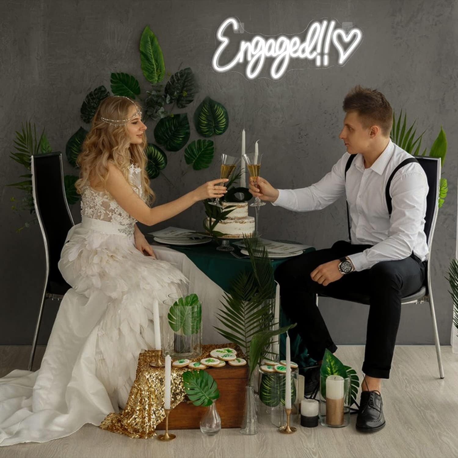 Happy Engaged Neon Sign Wedding Decor | Shineneon