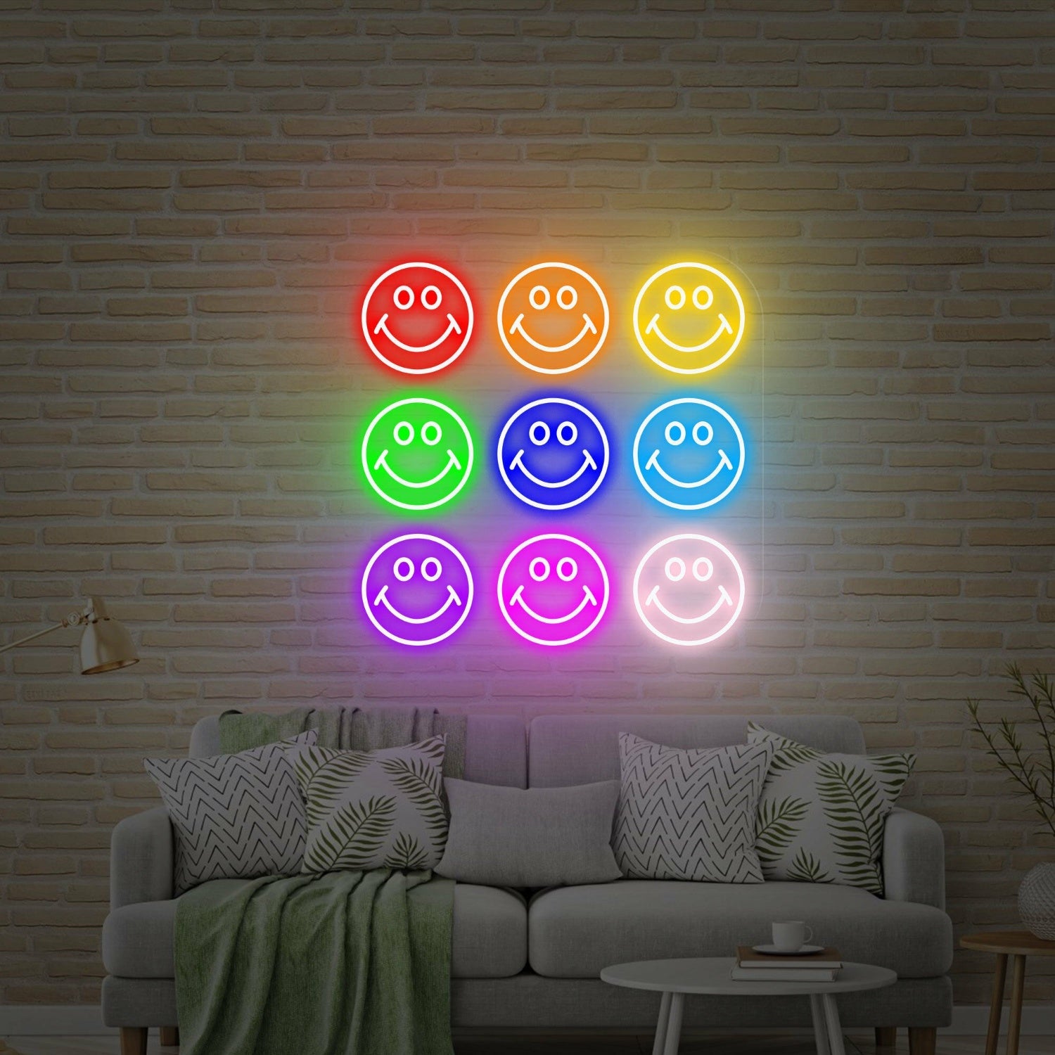 Happy Face Led Neon Sign For Home Office Store Bar Decor - Shineneon