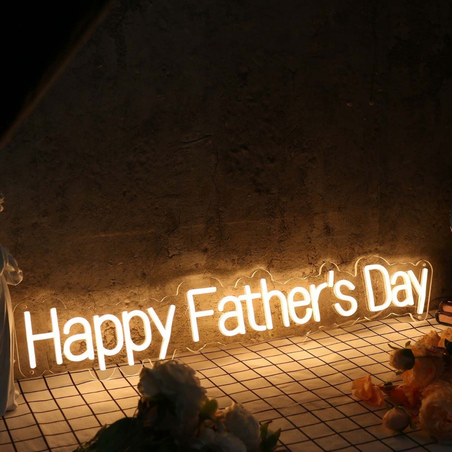 Happy Fathers Day Yellow Neon Sign | Shineneon