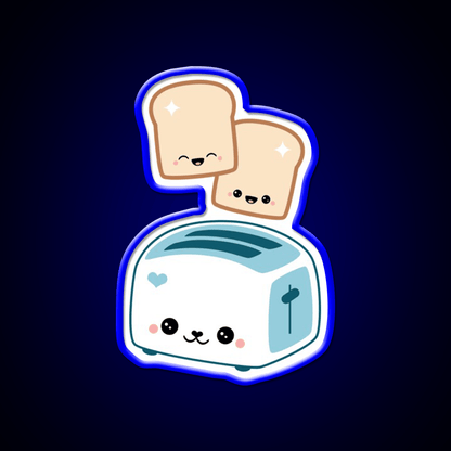 Happy Flying Toast Twins Snack Food Led Neon Sign Rgb Color - Shineneon