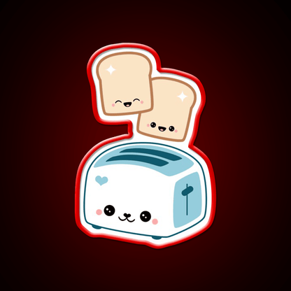 Happy Flying Toast Twins Snack Food Led Neon Sign Rgb Color - Shineneon