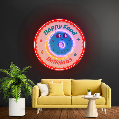 Happy Food Delicious Custom Led Signs Artwork For Sale