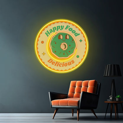 Happy Food Delicious Custom Led Signs Artwork For Sale