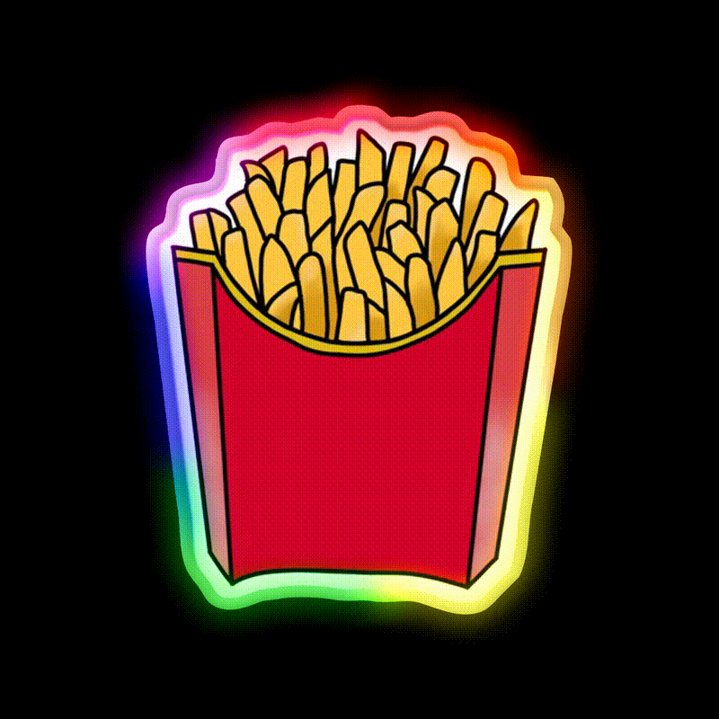Happy Fry Day Fast Food Led Neon Sign For Burger Place Rgb Color - LED neon sign close-up detail