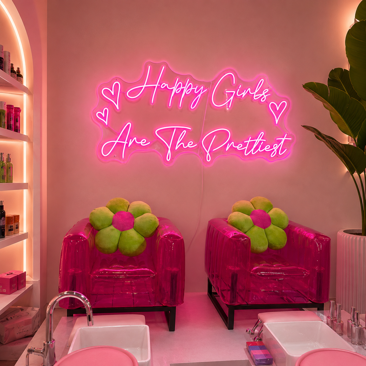 Happy Girls Are The Prettiest LED Neon Sign - 01 Original Product Image