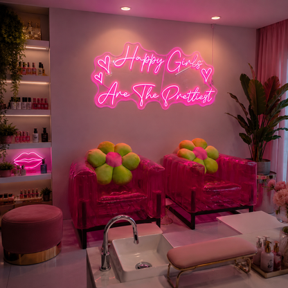 Happy Girls Are The Prettiest LED Neon Sign - 02 High-Converting Product Image
