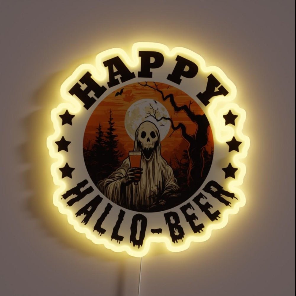 Happy Hallo Beer Happy Halloween Rgb Led Neon Sign - Shineneon