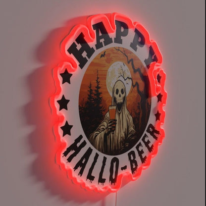 Happy Hallo Beer Happy Halloween Rgb Led Neon Sign - Shineneon